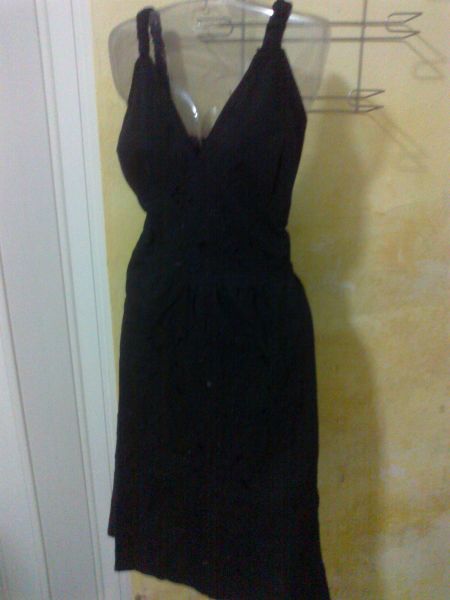 Vestido de Reschilie Tricoline Preto